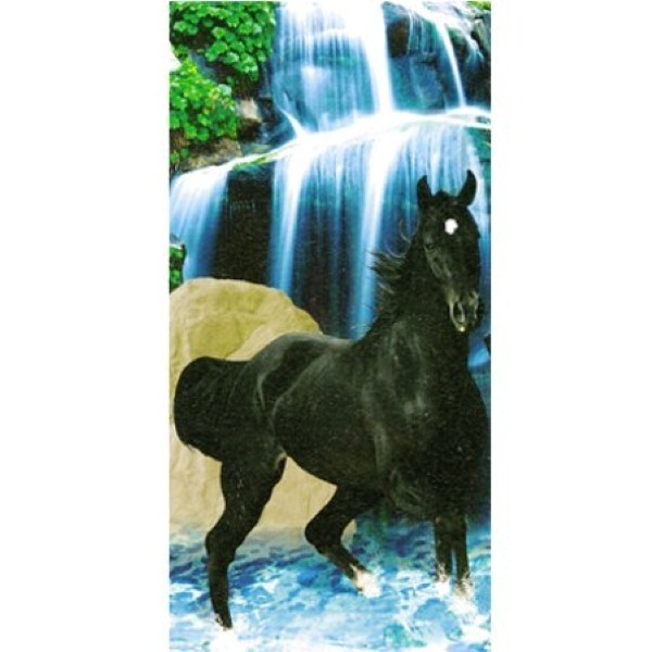 Serviette de plage motif Cheval - drap de plage Cheval noir Serviette de plage motif Cheval - drap de plage Cheval noir