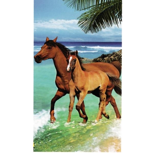 Serviette de plage Chevaux - Drap de plage Chevaux dans la mer Serviette de plage Chevaux - Drap de plage Chevaux dans la mer